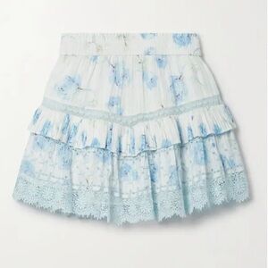 LoveShackFancy Tanisha Floral Print Mini Skirt Medium NWOT